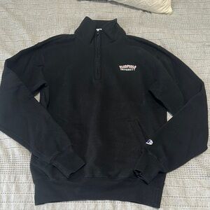 Fairfield University Champion Black Zip Up Sweater Fleece